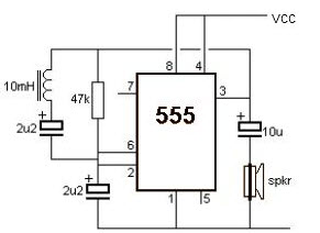 使用555 IC的金属探测器电路