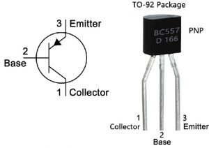 BC557引脚配置和符号