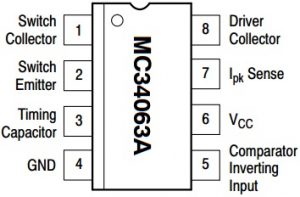 MC34063 IC引脚配置