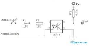 PC817光电耦合器电路图